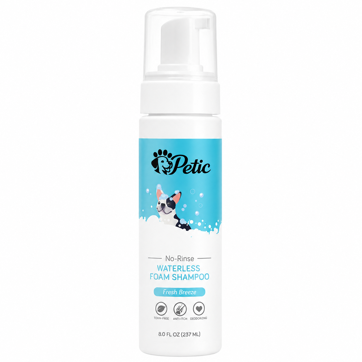 Petic No-Rinse Dog Foam Shampoo, Fresh Breeze – 237 ml Fresh Breeze – 237 ml